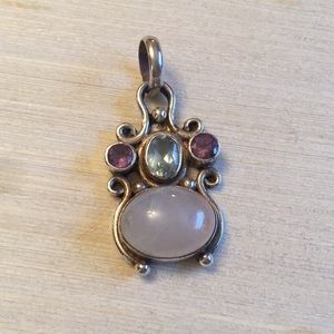 moonstone topaz amethyst sterling pendant
